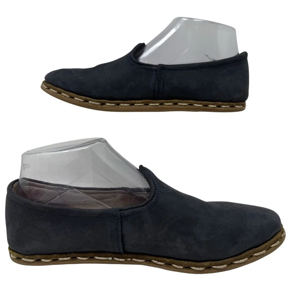 Sabah Turkish Handmade Gray‎ Suede Slip-On Shoes Loafers Women's 38
